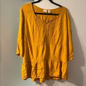 Westbound Yellow 3/4 Sleeve Boxy Tunic